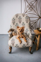 Load image into Gallery viewer, Furniture - Vintage Upholstered &quot;Slipper&quot; Chair - Block Print Linen
