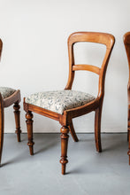 Load image into Gallery viewer, Furniture - Vintage Side Chair (Set of 4) Upholstered Indian Block Print Blue/White
