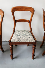 Load image into Gallery viewer, Furniture - Vintage Side Chair (Set of 4) Upholstered Indian Block Print Blue/White
